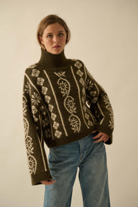 First Frost Mock-Neck Nordic-Knit Sweater - ShopPromesa
