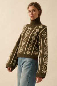 First Frost Mock-Neck Nordic-Knit Sweater - ShopPromesa