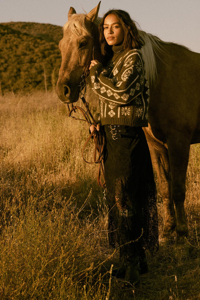 First Frost Mock-Neck Nordic-Knit Sweater - ShopPromesa