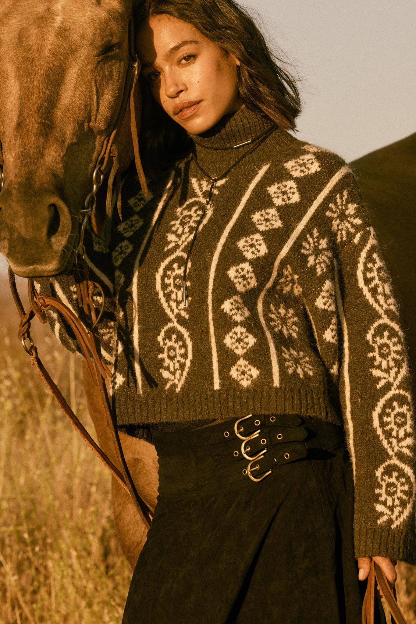 First Frost Mock-Neck Nordic-Knit Sweater - ShopPromesa