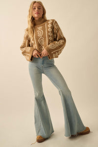 First Frost Mock-Neck Nordic-Knit Sweater - ShopPromesa