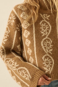 First Frost Mock-Neck Nordic-Knit Sweater - ShopPromesa