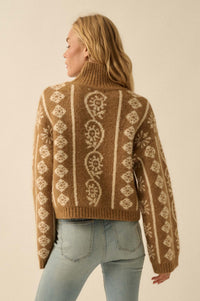 First Frost Mock-Neck Nordic-Knit Sweater - ShopPromesa