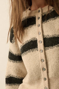 Broad Strokes Striped Jacquard-Knit Cardigan - ShopPromesa