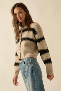 Broad Strokes Striped Jacquard-Knit Cardigan - ShopPromesa