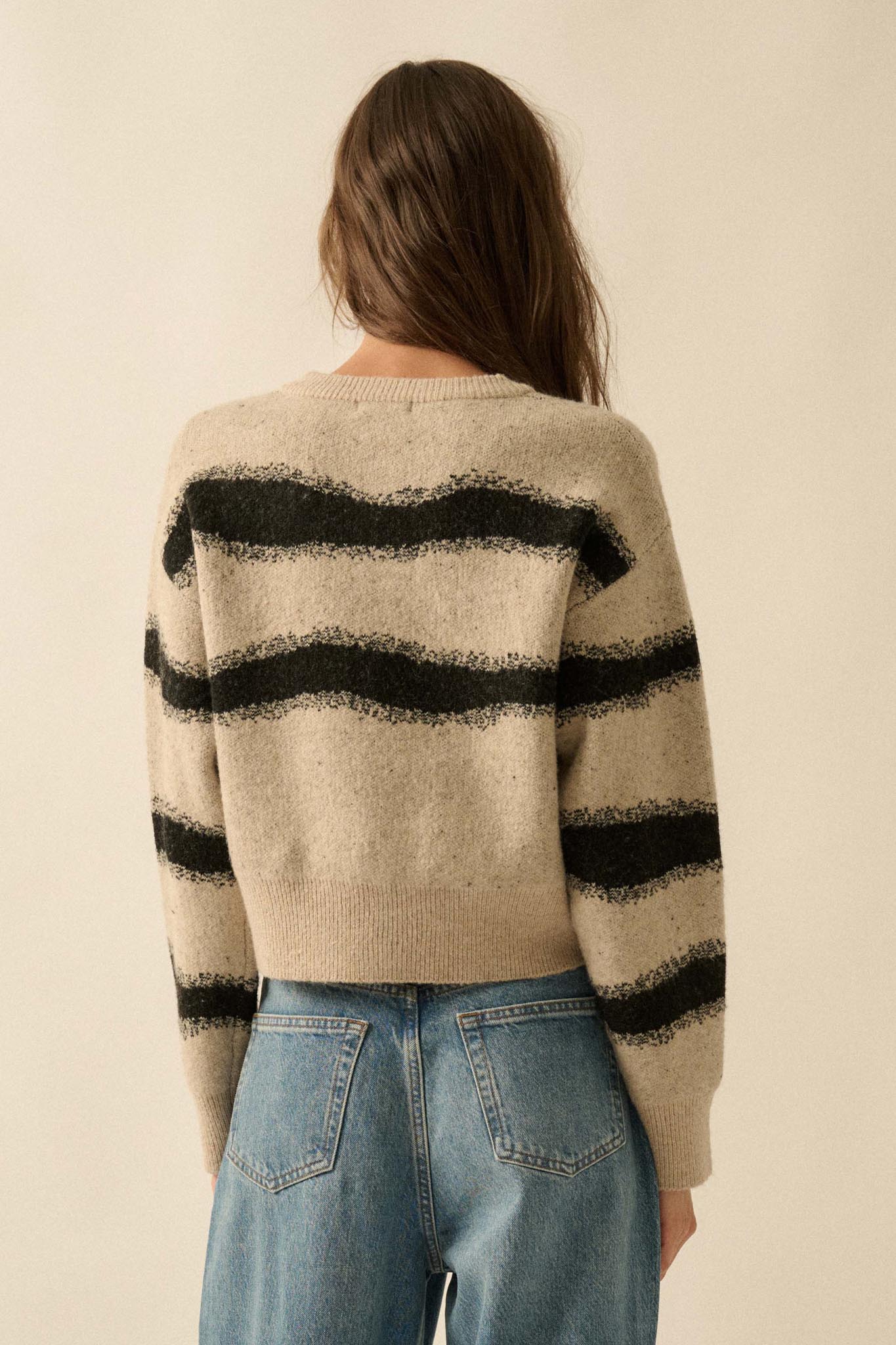 Broad Strokes Striped Jacquard-Knit Cardigan - ShopPromesa