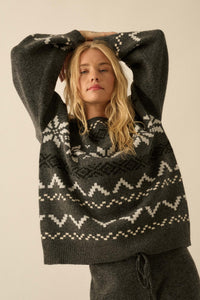 Snowy Peaks Oversize Alpine-Knit Sweater - ShopPromesa
