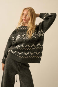 Snowy Peaks Oversize Alpine-Knit Sweater - ShopPromesa