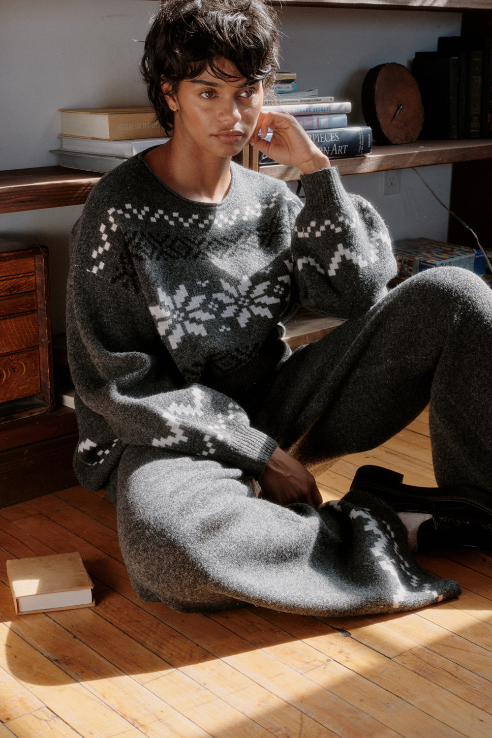 Snowy Peaks Oversize Alpine-Knit Sweater