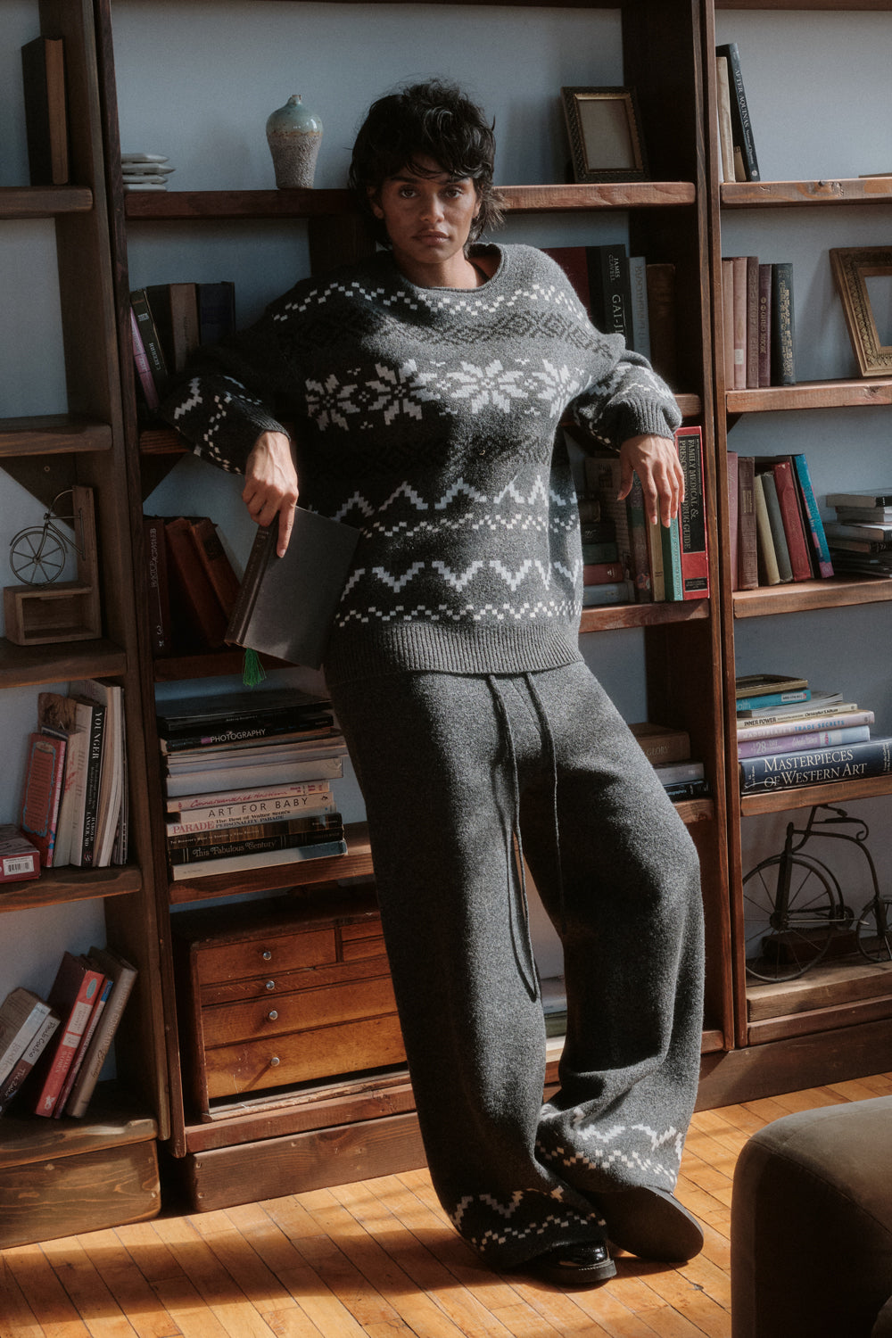 Snowy Peaks Oversize Alpine-Knit Sweater
