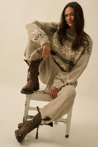 Snowy Peaks Oversize Alpine-Knit Sweater - ShopPromesa