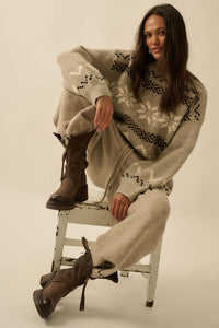 Snowy Peaks Oversize Alpine-Knit Sweater - ShopPromesa