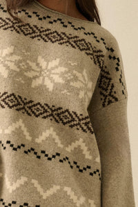 Snowy Peaks Oversize Alpine-Knit Sweater - ShopPromesa