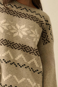 Snowy Peaks Oversize Alpine-Knit Sweater - ShopPromesa