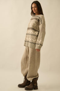 Snowy Peaks Oversize Alpine-Knit Sweater - ShopPromesa