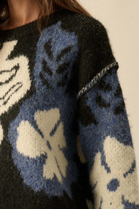 Cozy Bouquet Floral Jacquard-Knit Sweater - ShopPromesa