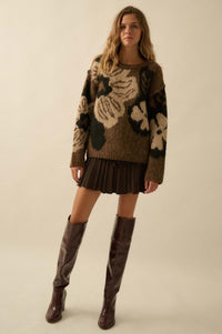 Cozy Bouquet Floral Jacquard-Knit Sweater - ShopPromesa