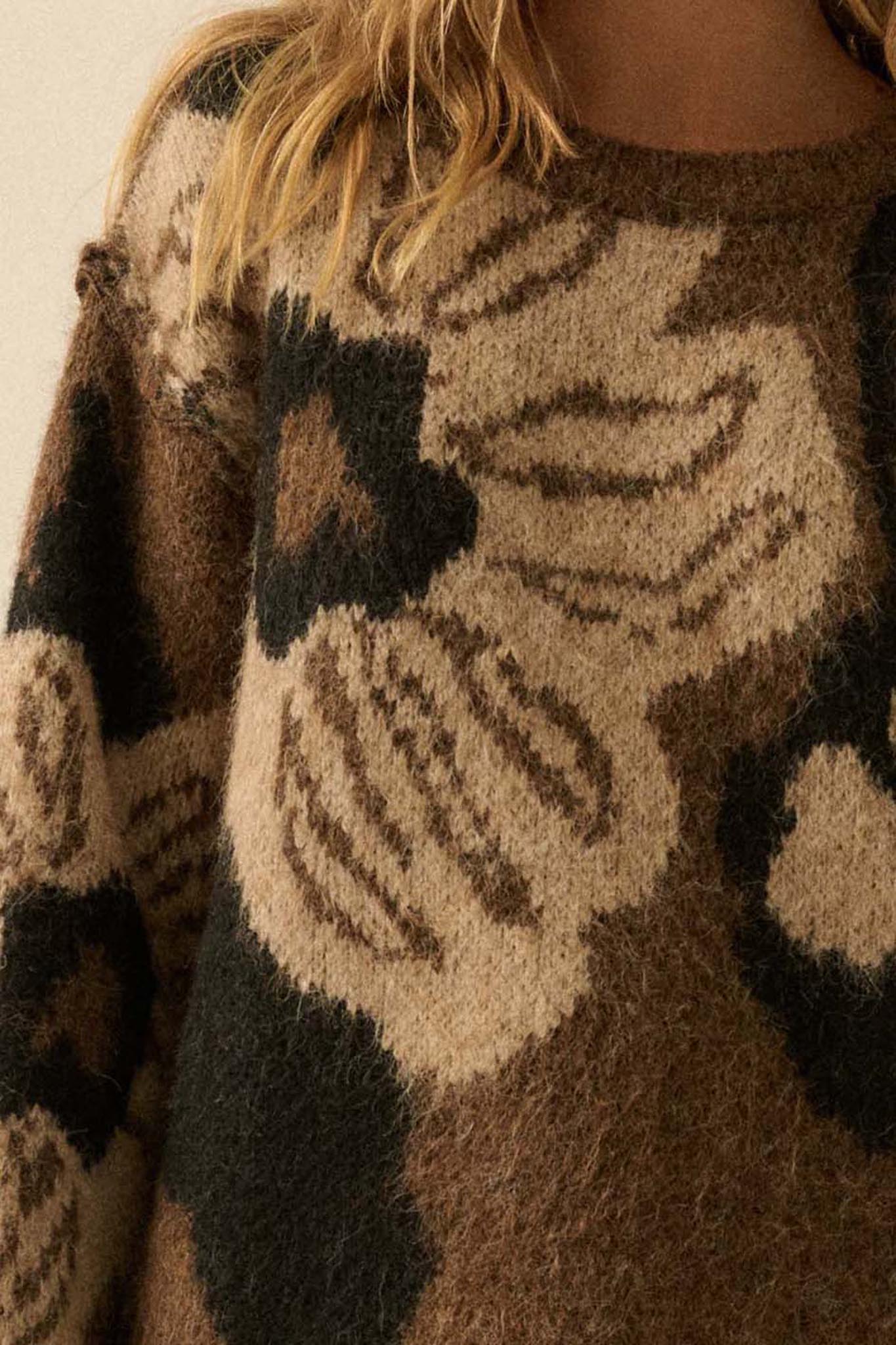 Cozy Bouquet Floral Jacquard-Knit Sweater - ShopPromesa