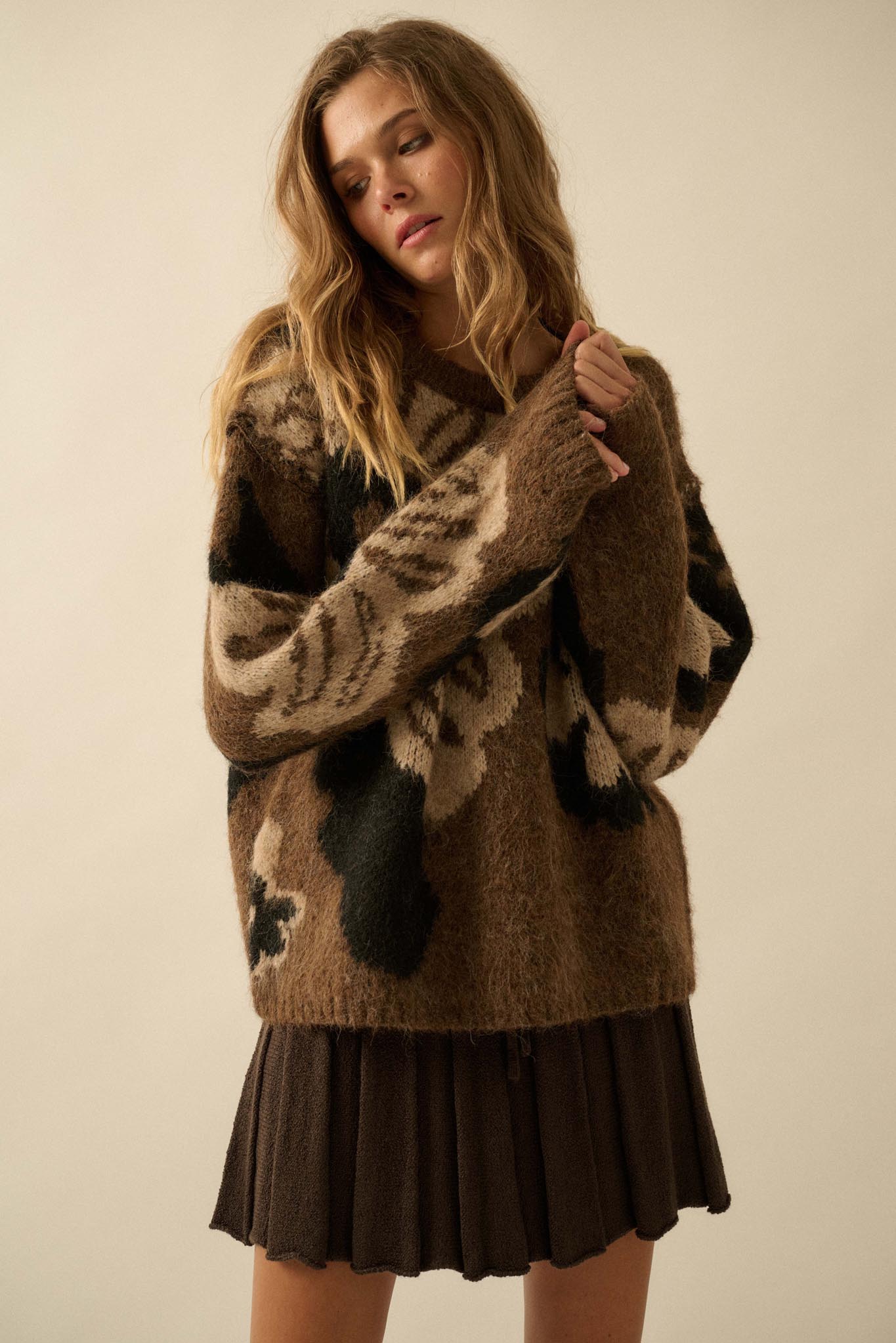 Cozy Bouquet Floral Jacquard-Knit Sweater - ShopPromesa