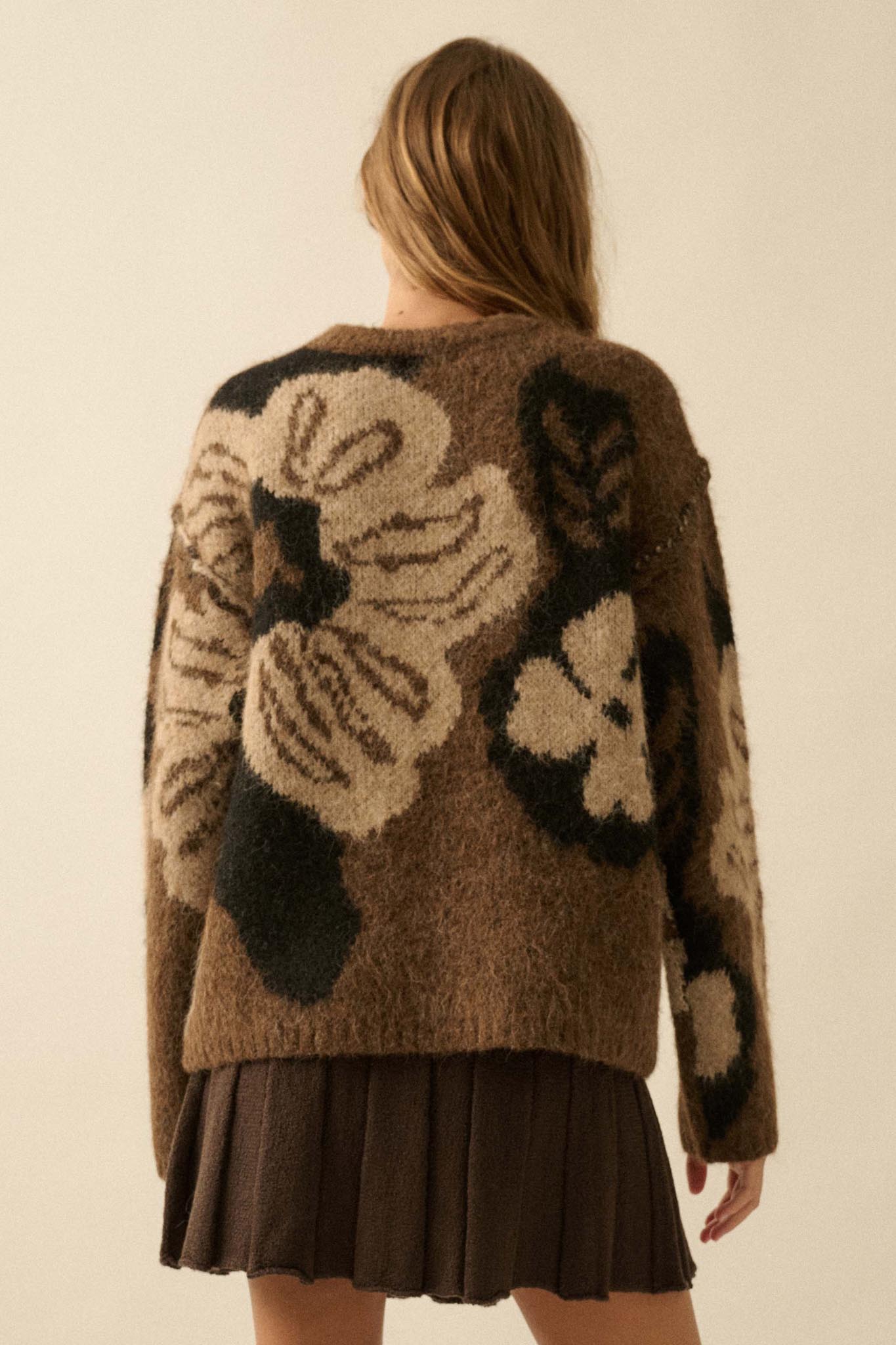 Cozy Bouquet Floral Jacquard-Knit Sweater - ShopPromesa