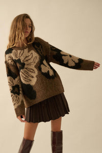 Cozy Bouquet Floral Jacquard-Knit Sweater - ShopPromesa