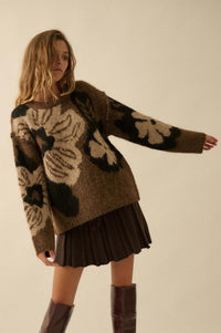 Cozy Bouquet Floral Jacquard-Knit Sweater - ShopPromesa