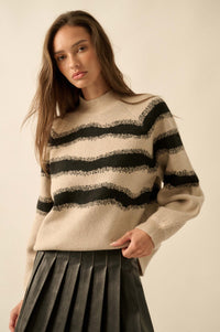 Stroke of Genius Striped Jacquard-Knit Sweater - ShopPromesa