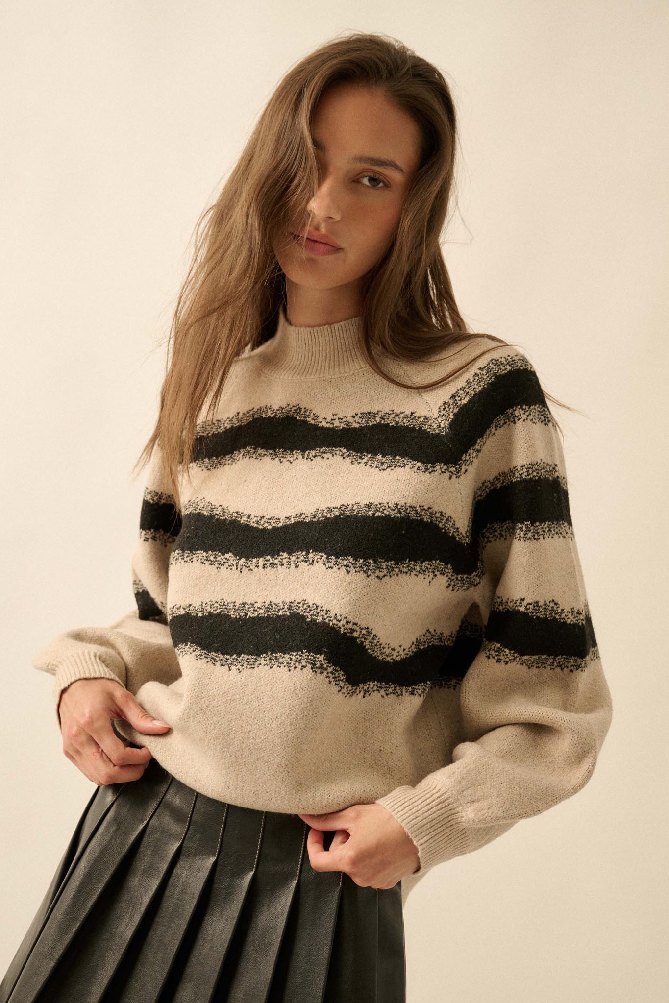 Stroke of Genius Striped Jacquard-Knit Sweater - ShopPromesa