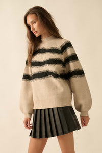 Stroke of Genius Striped Jacquard-Knit Sweater - ShopPromesa