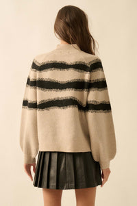 Stroke of Genius Striped Jacquard-Knit Sweater - ShopPromesa