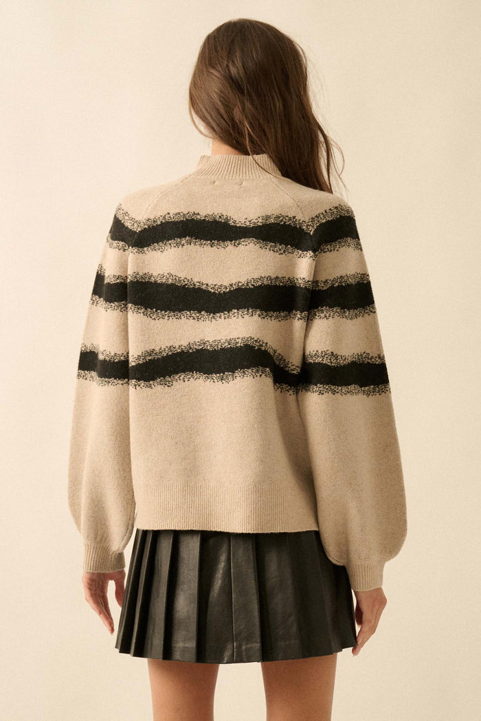 Stroke of Genius Striped Jacquard-Knit Sweater - ShopPromesa