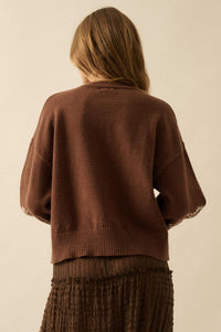 Promise Me Bow-Embroidered Balloon-Sleeve Sweater - ShopPromesa