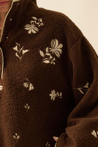 Plush Posies Floral-Embroidered Fleece Pullover - ShopPromesa