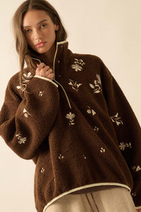 Plush Posies Floral-Embroidered Fleece Pullover - ShopPromesa