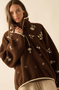 Plush Posies Floral-Embroidered Fleece Pullover - ShopPromesa