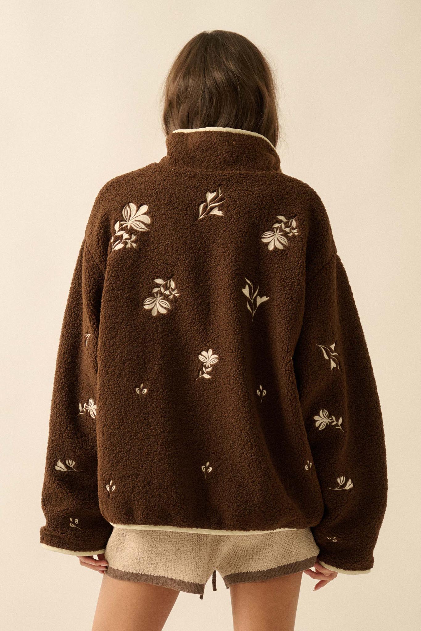 Plush Posies Floral-Embroidered Fleece Pullover - ShopPromesa