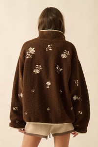 Plush Posies Floral-Embroidered Fleece Pullover - ShopPromesa