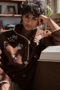 Plush Posies Floral-Embroidered Fleece Pullover - ShopPromesa