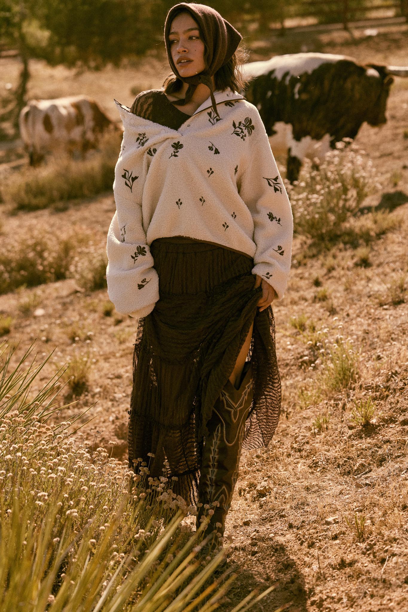 Plush Posies Floral-Embroidered Fleece Pullover - ShopPromesa