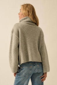 Big Sky Turtleneck Wide-Sleeve Landscape Sweater - ShopPromesa