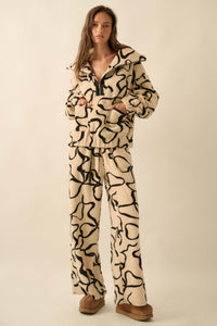 Tongue Tied Bow-Print Fleece Half-Zip Pullover - ShopPromesa