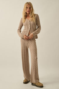 Anything for You Pointelle-Knit Collared Cardigan - ShopPromesa