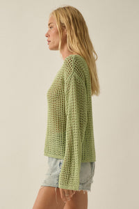 Without a Net Crochet Open-Knit Sweater - ShopPromesa