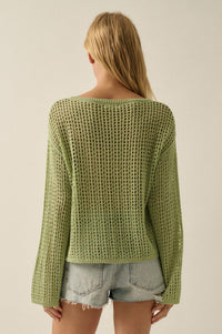 Without a Net Crochet Open-Knit Sweater - ShopPromesa
