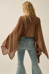 Sheer to Stay Lightweight Knit Poncho Sweater - ShopPromesa