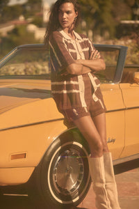 Across the Way Striped Crochet-Knit Camp Shirt - ShopPromesa