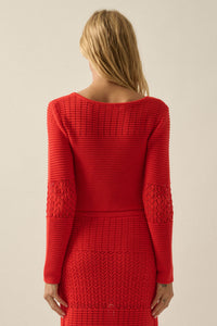 Nothing Less Pointelle Rib-Knit Cropped Cardigan - ShopPromesa