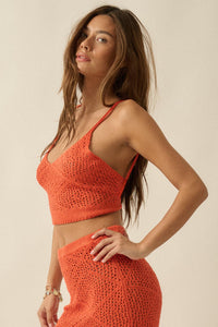 Festival Girl Crochet Open-Back Cropped Tank Top - ShopPromesa