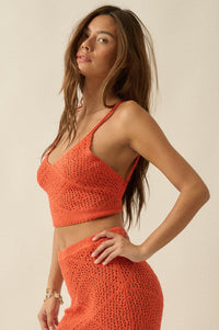 Festival Girl Crochet Open-Back Cropped Tank Top - ShopPromesa