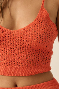 Festival Girl Crochet Open-Back Cropped Tank Top - ShopPromesa